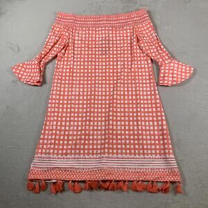 Cabana Life Dress Womens‎ Medium Nantucket Coverluxe Smocked Tassel UPF 50+ NEW